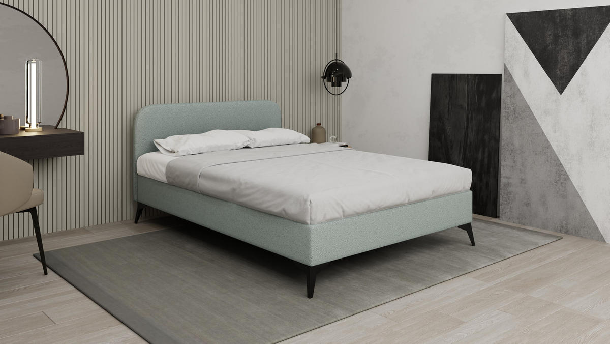 POLSTERBETT Mavilo 140 x 200 cm mit Bettkasten und Lattenrost taschenfederkernmatratze mit kokos 21cm - hellgrau - Hellgrau, Holz (140/200cm) - Panda Möbel