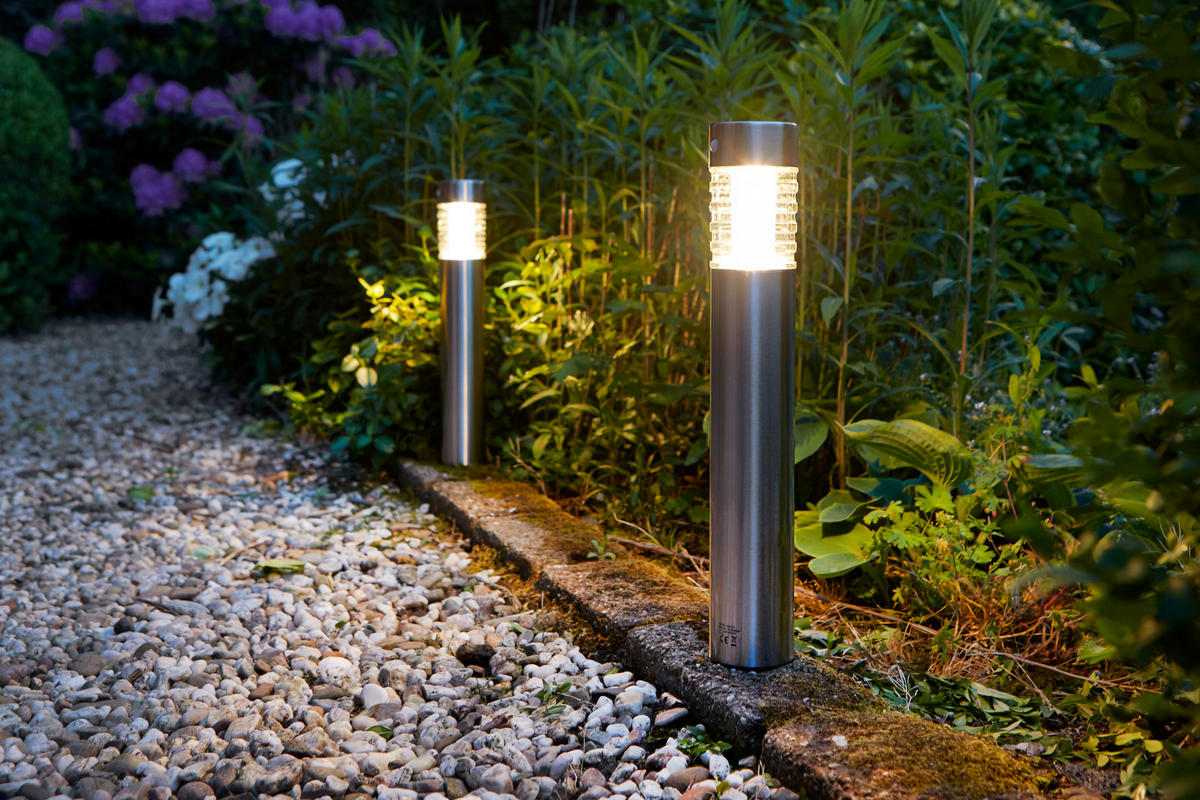 WEGELEUCHTE 3er Set 11.5/40/20cm - Silberfarben, Metall (20/11.5/40cm) - Luxform