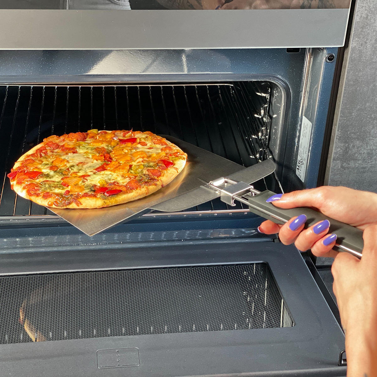 PIZZASCHAUFEL faltbar 54 x 25.5 x 5 cm - Silberfarben, Metall (24.5/6.5/53.5cm) - Intirilife