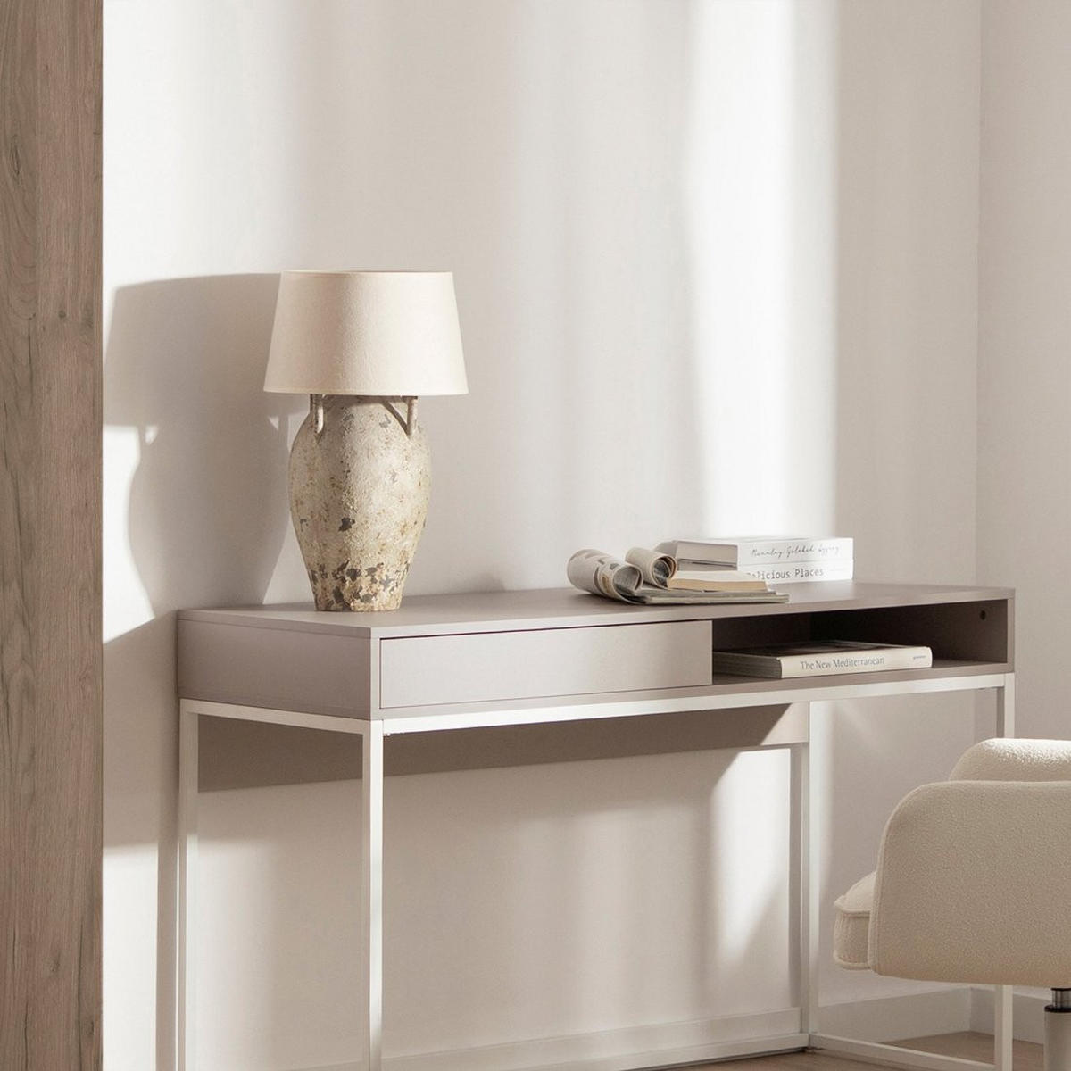 SCHREIBTISCH Aidan Grau 120 cm x 78 cm - Grau, Holzwerkstoff (50/120/78cm)