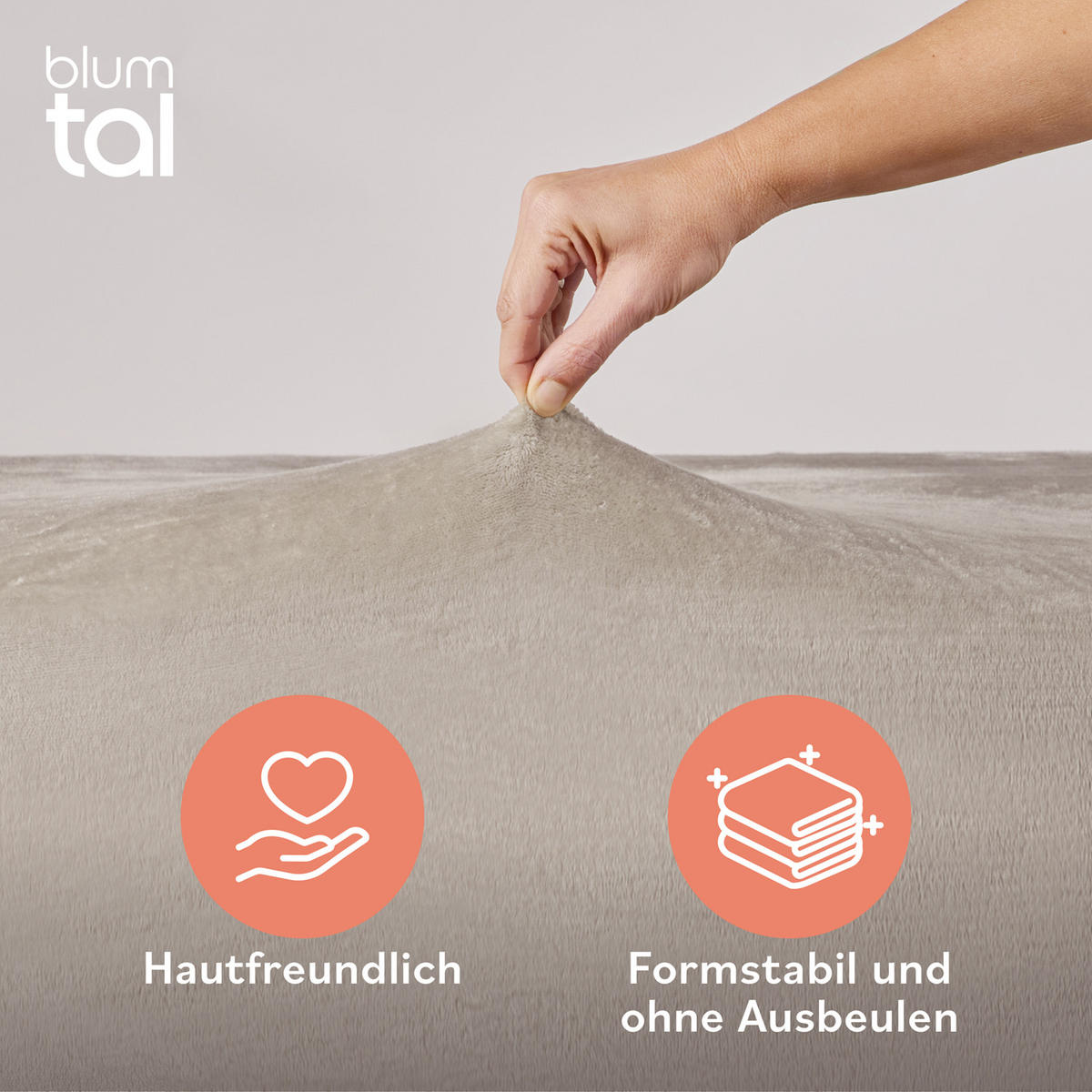 SPANNBETTLAKEN Cashmere Touch 180x200 cm Plüsch Beige - Taupe, Textil (200/180cm) - Blumtal