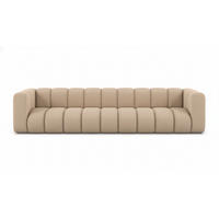 COUCH, Fünfsitzer-Sofa Grand, Veloursstoff Salvador, Beige - Beige, Holz (314/70/87cm) - Kaiser Möbel