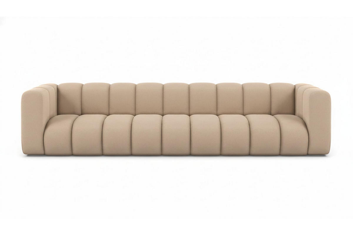 COUCH, Fünfsitzer-Sofa Grand, Veloursstoff Salvador, Beige - Beige, Holz (314/70/87cm) - Kaiser Möbel
