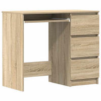 SCHREIBTISCH mit 3 Schubladen, 1 Tastaturauszug 90/45/76 cm aus Holzwerkstoff Sonoma-Eiche Dekor - Braun/Sonoma Eiche, Holz (45/90/76cm) - vidaXL