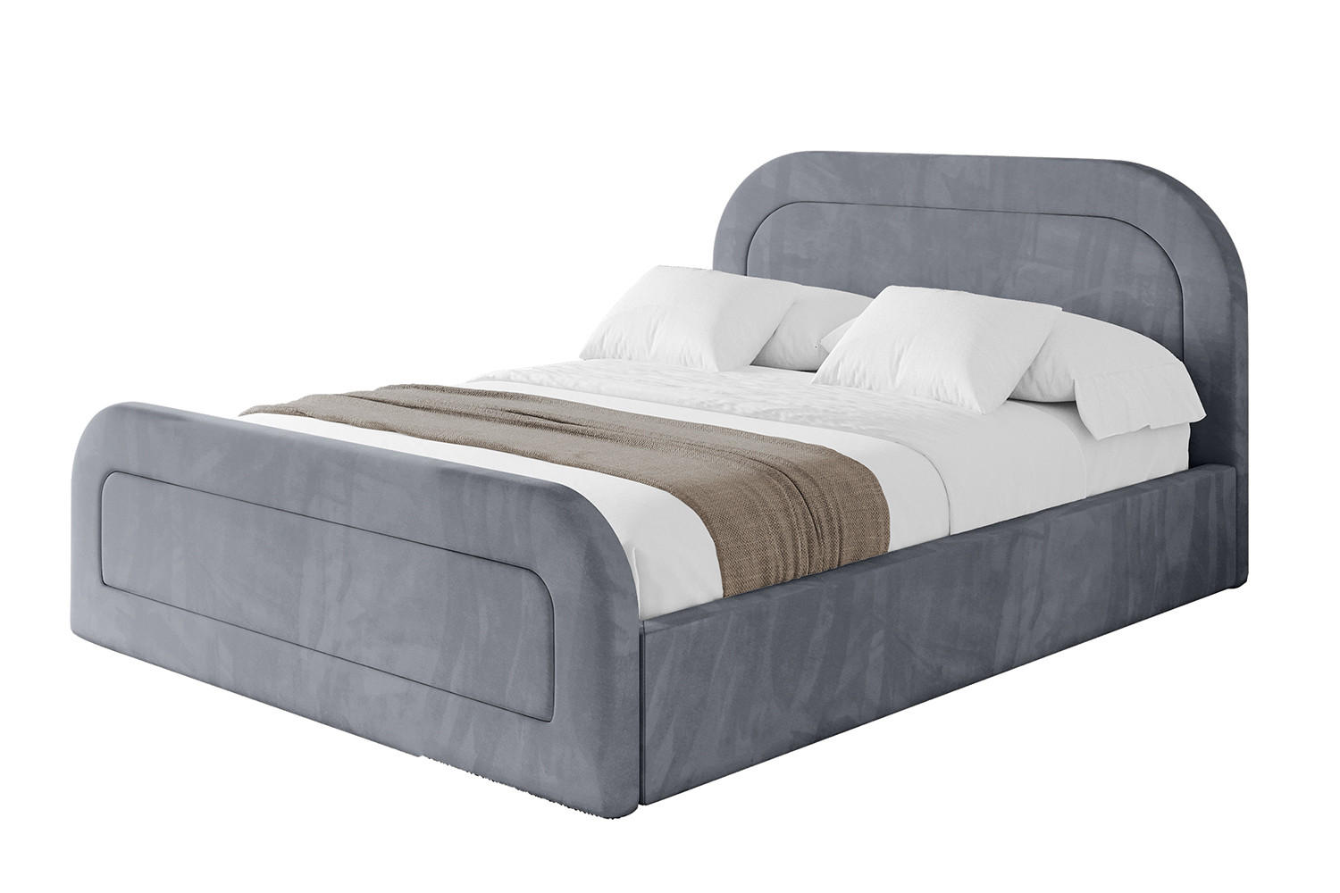 POLSTERBETT mit Bettkasten, Fußteil und Lattenrost, Boxbett ohne Matratze - LERAY-Z 120x200 Grau - Grau, Holzwerkstoff/Textil (120/200cm) - ALTDECOR