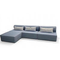 GARTENSOFA BALI M - Wetterfeste Balkonmöbel & Lounge Sofa Außen - Moderne Outdoor Couch für Garten - Balkon & Terrasse - Blau - Blau, Kunststoff (336/78/100cm) - Trada