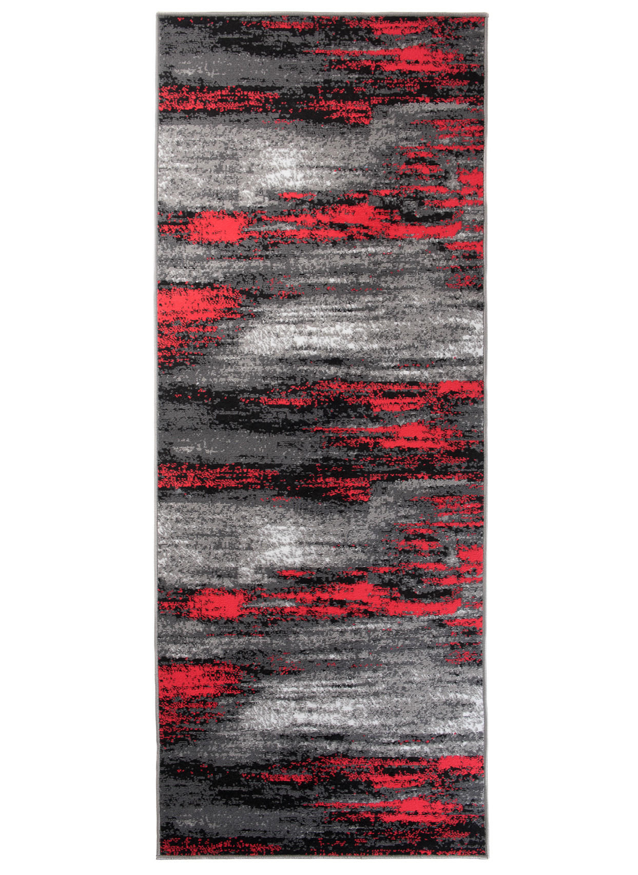 LÄUFER MAYA Schwarz Rot 70/400 cm - Rot, Textil (70/400cm) - Tapiso