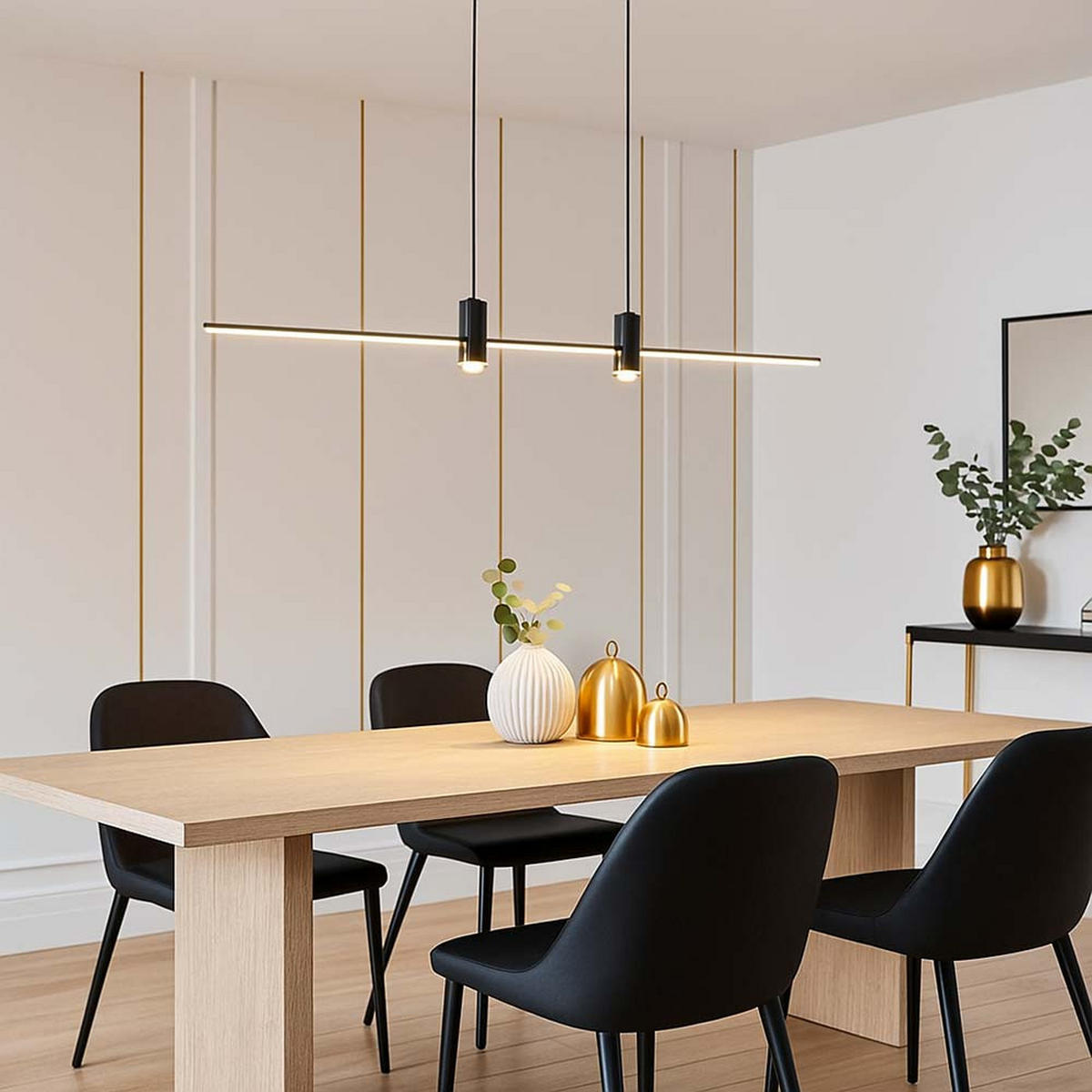 LED HÄNGELEUCHTE Aluminium Schwarz Neutralweiß - Schwarz, Metall (80/80/115cm)