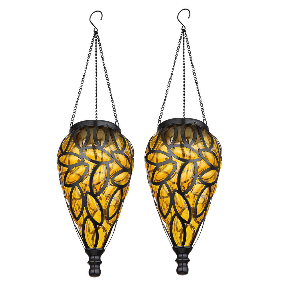 LED AUSSENLEUCHTE Metall Orange 2er Set - Orange, Kunststoff (13.5/13.5/50cm)