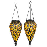 LED AUSSENLEUCHTE Metall Orange 2er Set - Orange, Kunststoff (13.5/13.5/50cm)