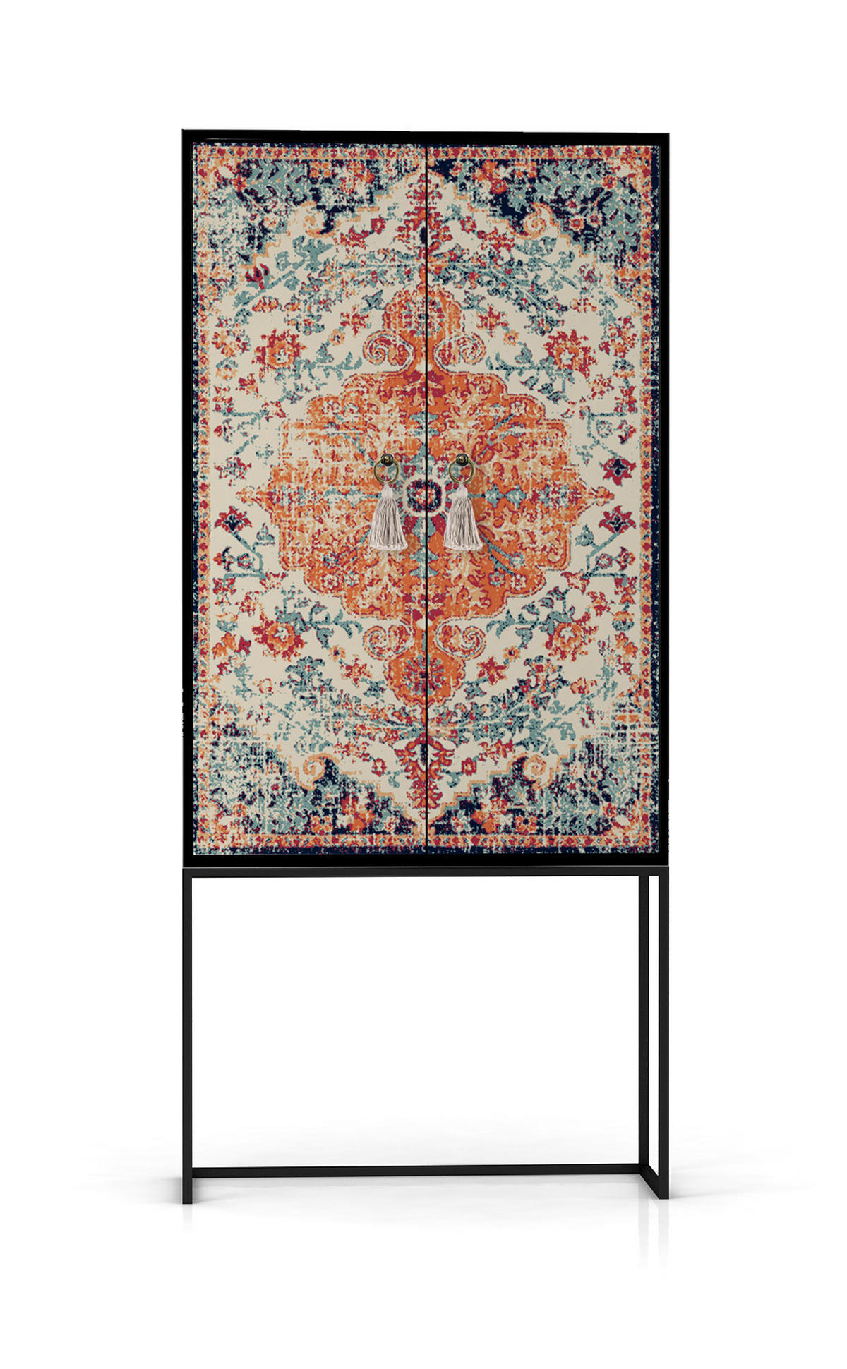 HIGHBOARD aus MDF ALVA VINTAGE RUG - Beige/Orange, Holzwerkstoff (75/164.5/45cm) - RNT By Really Nice Things