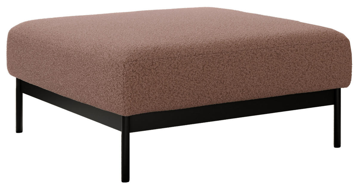 SCHLAFSOFA SALENTO Rosa Boucle - Schwarz/Rosa, Textil/Metall (221/82/193cm) - MKS