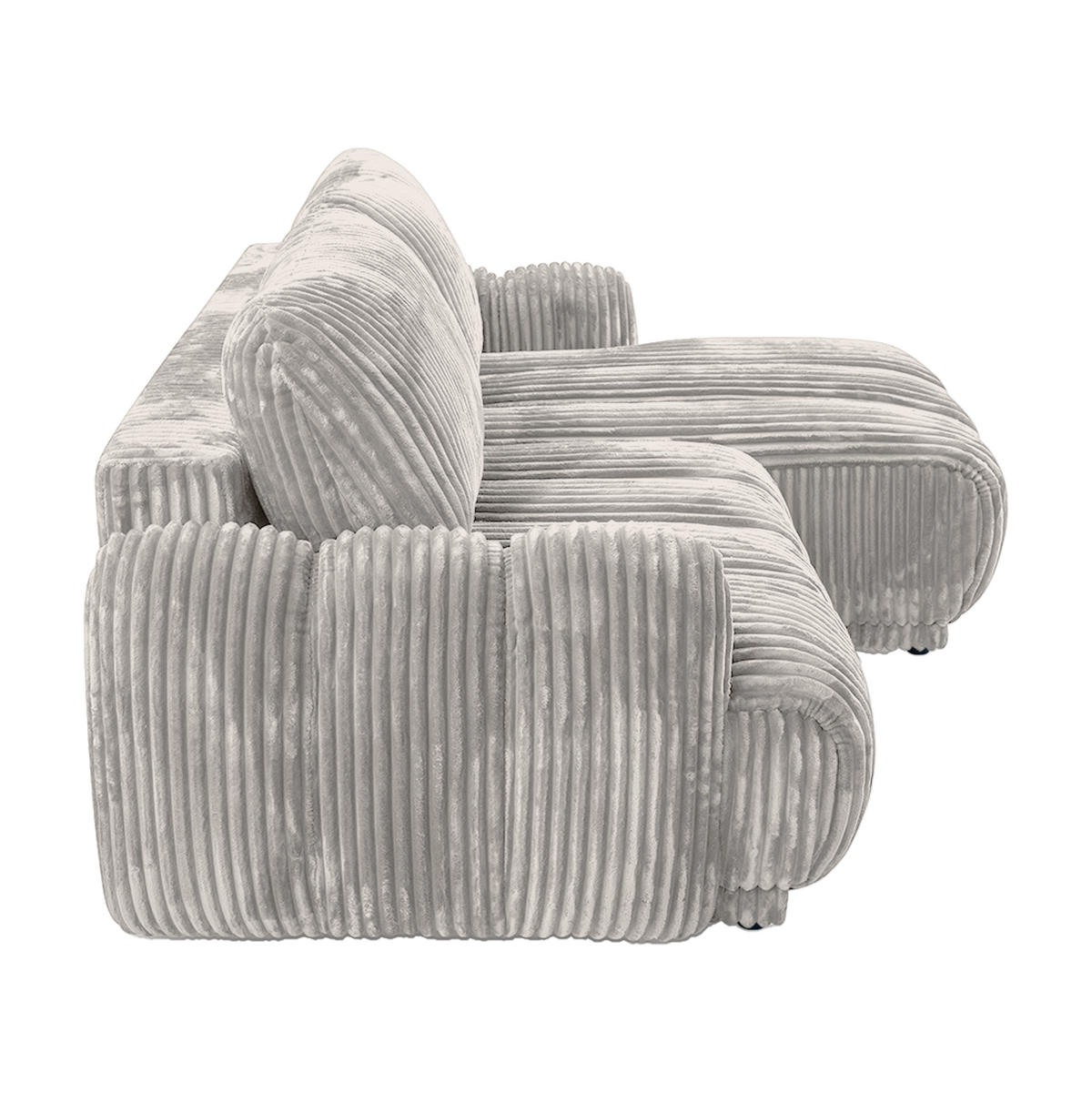 ECKSOFA CAMILO mit Schlaffunktion, Hellgrau - Hellgrau, Textil (220/150cm) - Fedve