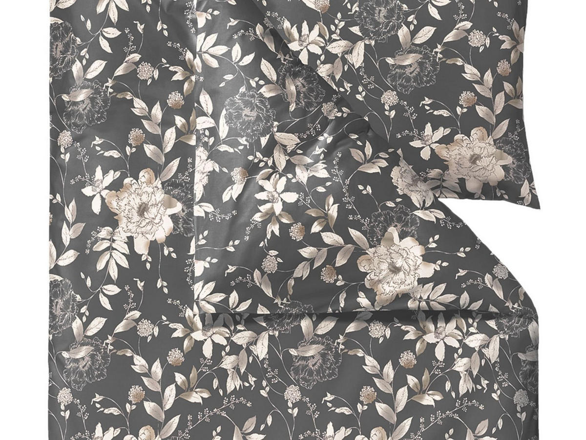 BETTWÄSCHE Garden Bloom II grau 135/200 cm Baumwolle - Grau, Textil (135/200cm) - Södahl