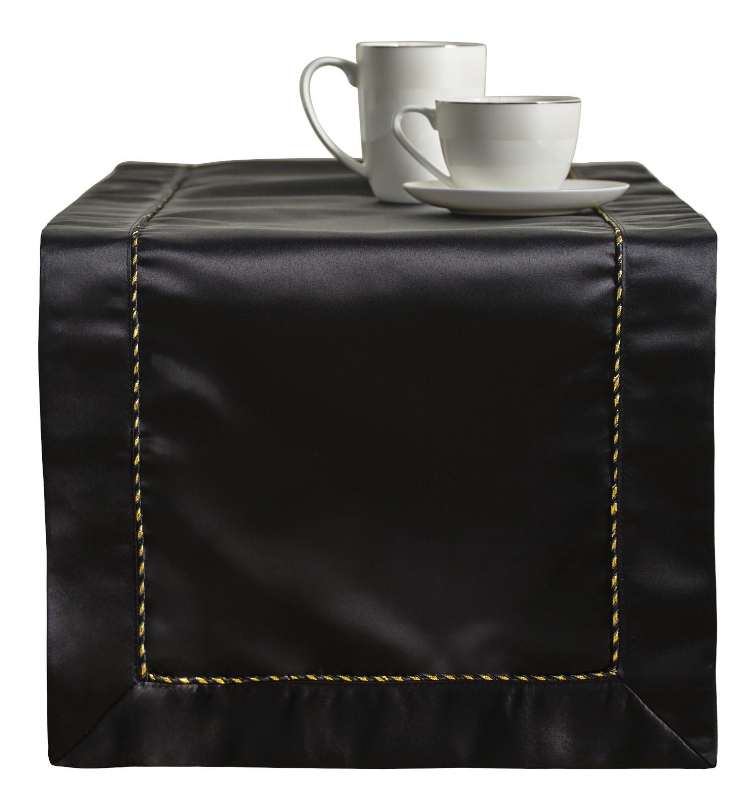 TISCHLÄUFER Kris - Schwarz, Textil (180/40/1cm) - home&you