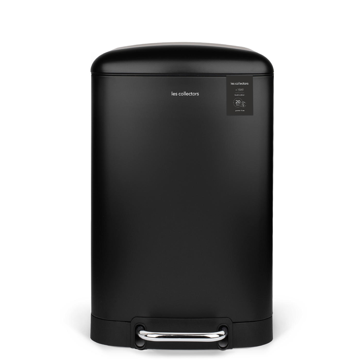 TRETMÜLLEIMER 20L - black edition N°505 - Schwarz, Metall (30/52.5/29cm) - Les Collectors