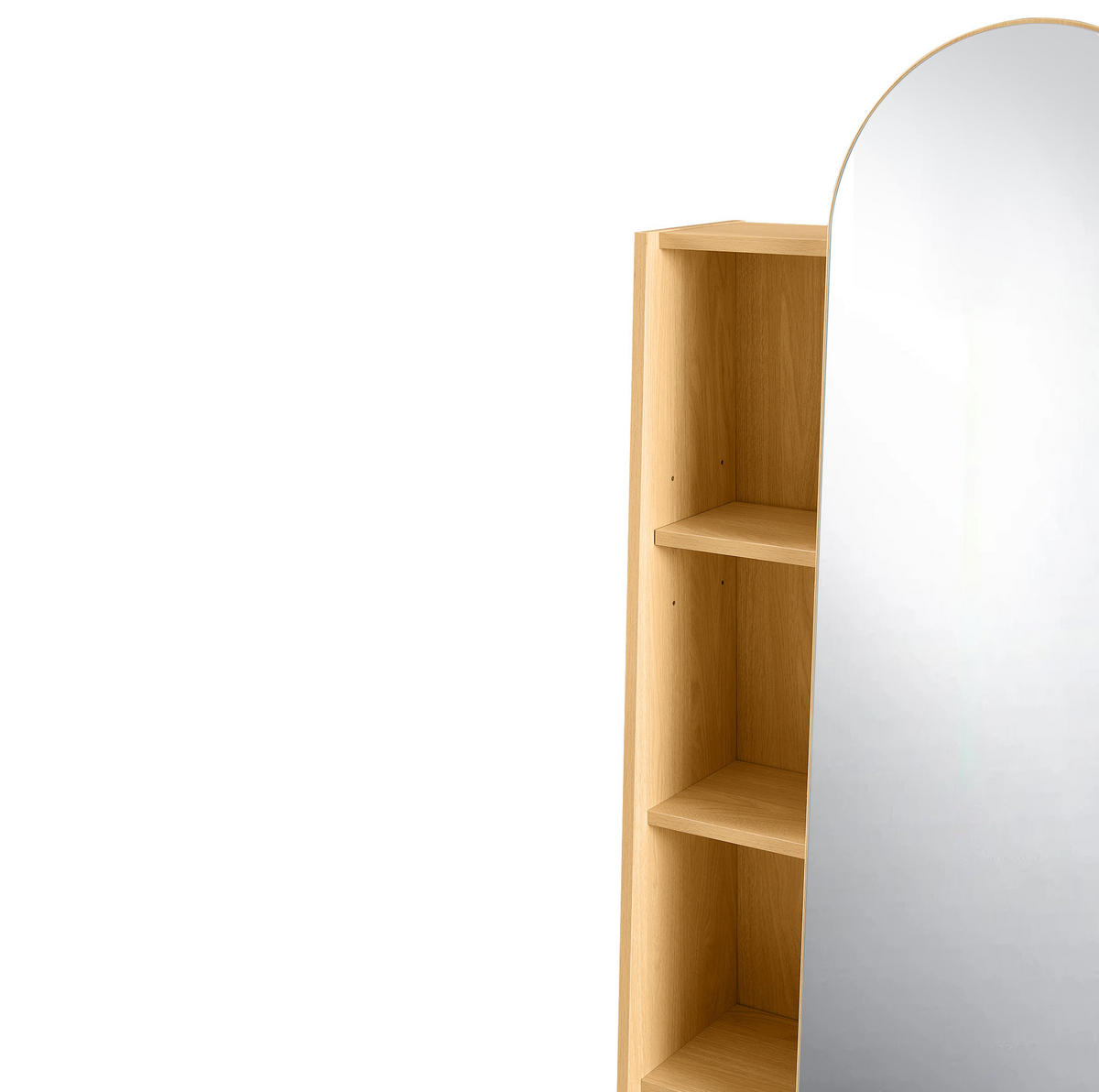 HIGHBOARD 60/165/28 cm Natur aus MDF mit Spiegeltür - Naturfarben, Holzwerkstoff (28/165/60cm) - OKMYHOME