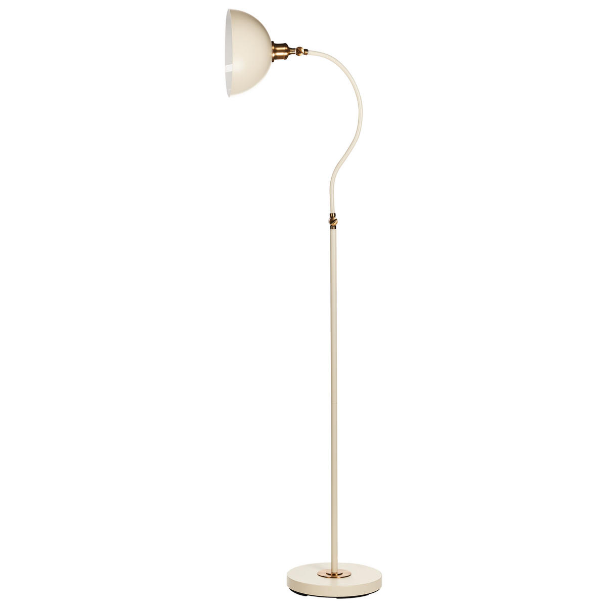 STEHLAMPE Beige/Weiß/Gold Lennon - Beige/Goldfarben, Metall (38/28/145cm) - Beliani