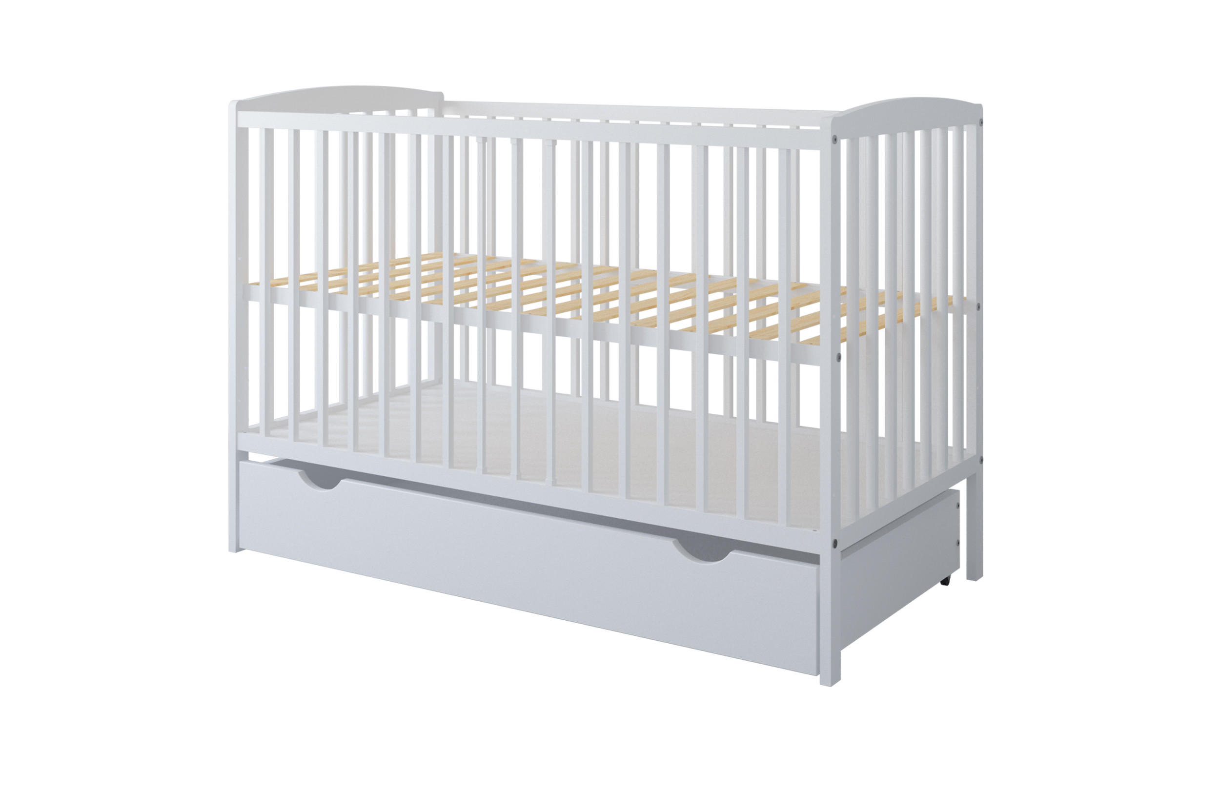 BABYBETT Elva 2in1 mit Matratze und Schublade - Weiß, Holz - kiki design