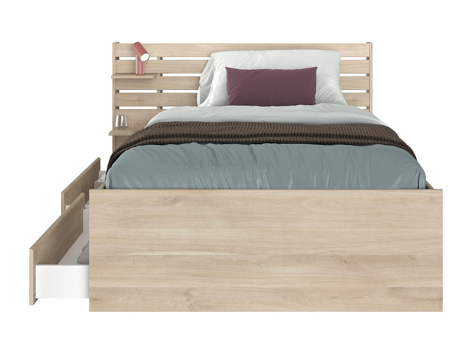 BETTRAHMEN - 1 Person - Holz, Platte - Naturfarben Hell - - Naturfarben, Holz (120/190cm) - Vente-Unique
