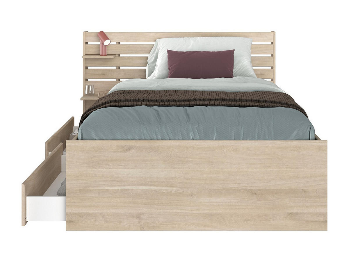 BETTRAHMEN - 1 -Sitzer - Holzspan - naturfarben hell - TENALIA - Naturfarben, Holz (216.8/151.5cm) - Vente-Unique