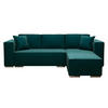 ECKSOFA L Form Vinoria Türkis 255/180/82 cm Rechts mit Schlaffunktion - Türkis/Chromfarben, Textil/Metall (255/180cm) - AX Living