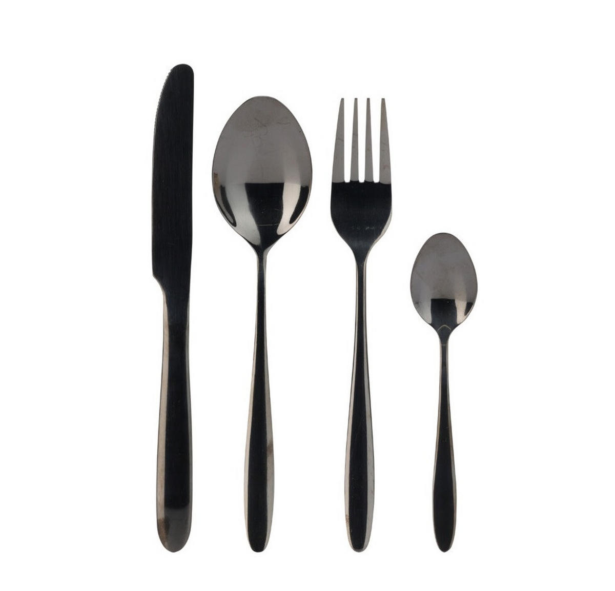 BESTECK-SET Base 24-tlg Goldfarben 37/5/25 cm Edelstahl - Schwarz, Metall - Mondex