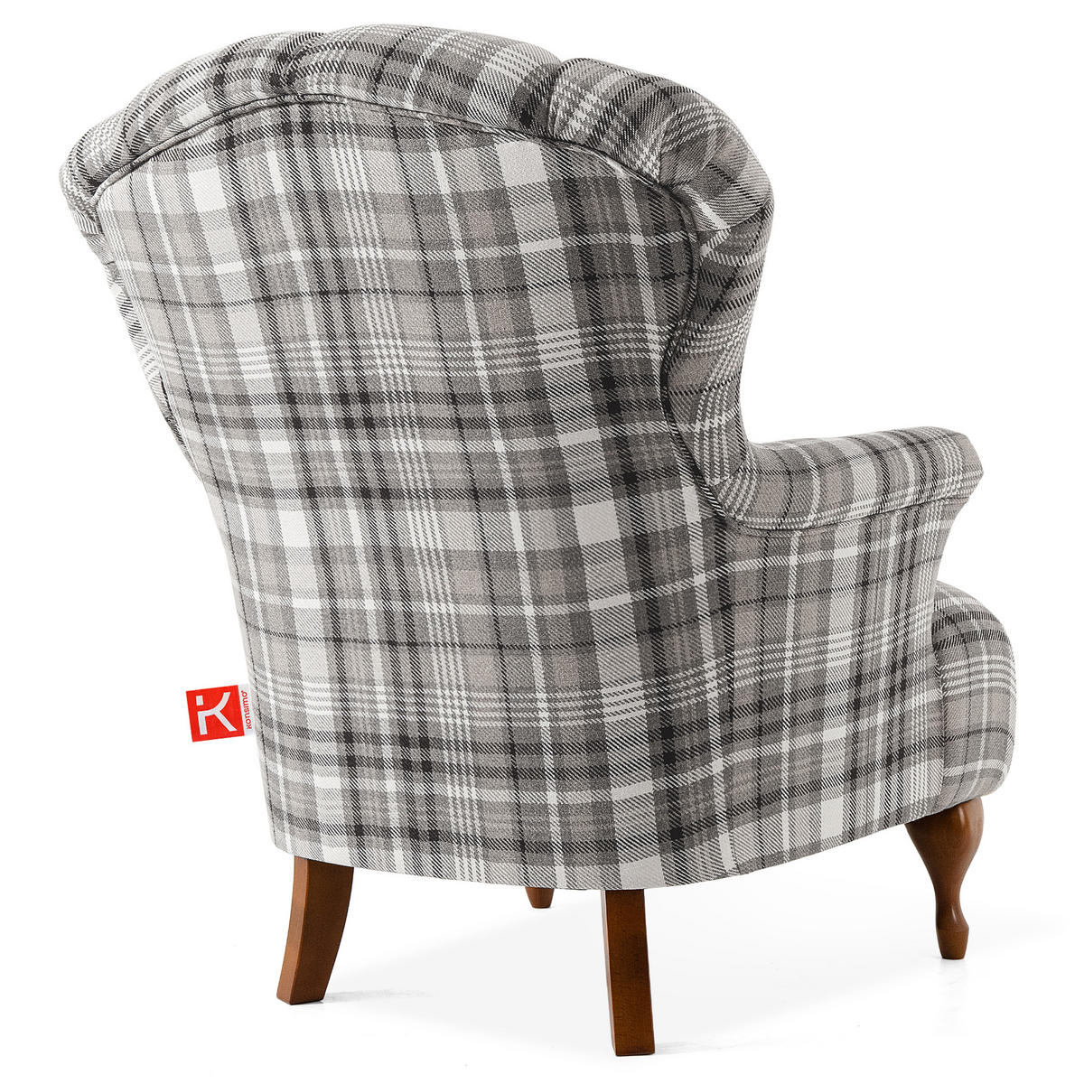 SESSEL MIT FUẞSTÜTZE TOMIS, Grau - Braun/Grau, Eichenholz/Holz (76/101/83cm) - KONSIMO®