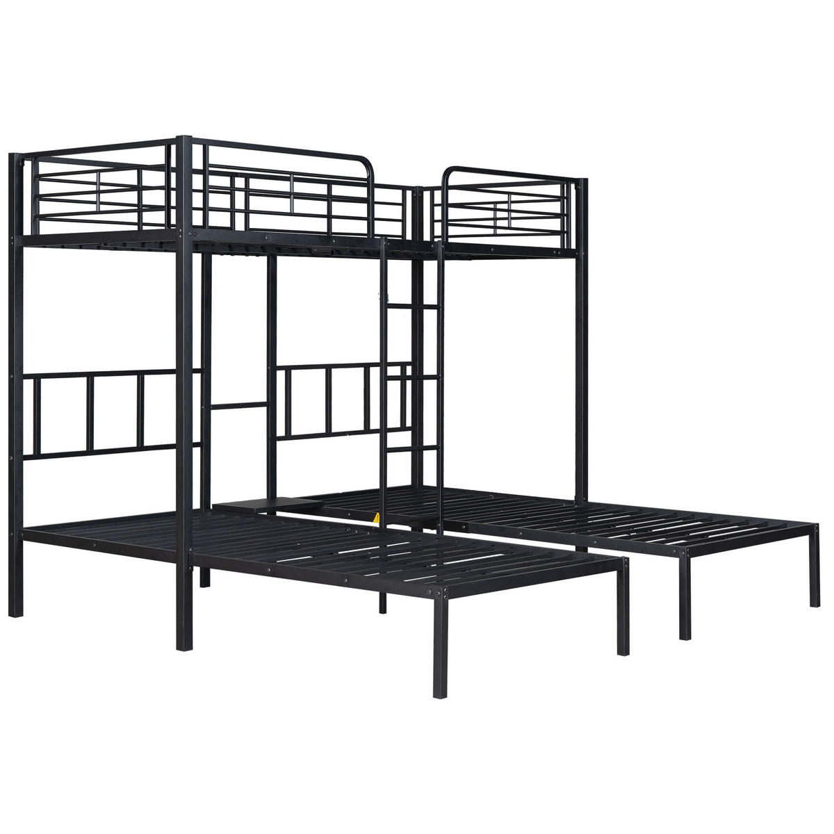 ETAGENBETT Eisen 90/200 cm Schwarz - Schwarz, Metall - Raumix