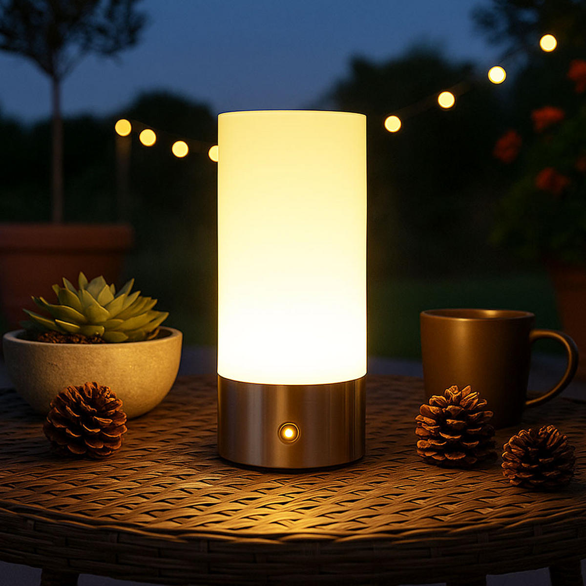 LED TISCHLEUCHTE Opal Weiß - Weiß, Metall (8.8/8.8/19cm) - Globo Lighting