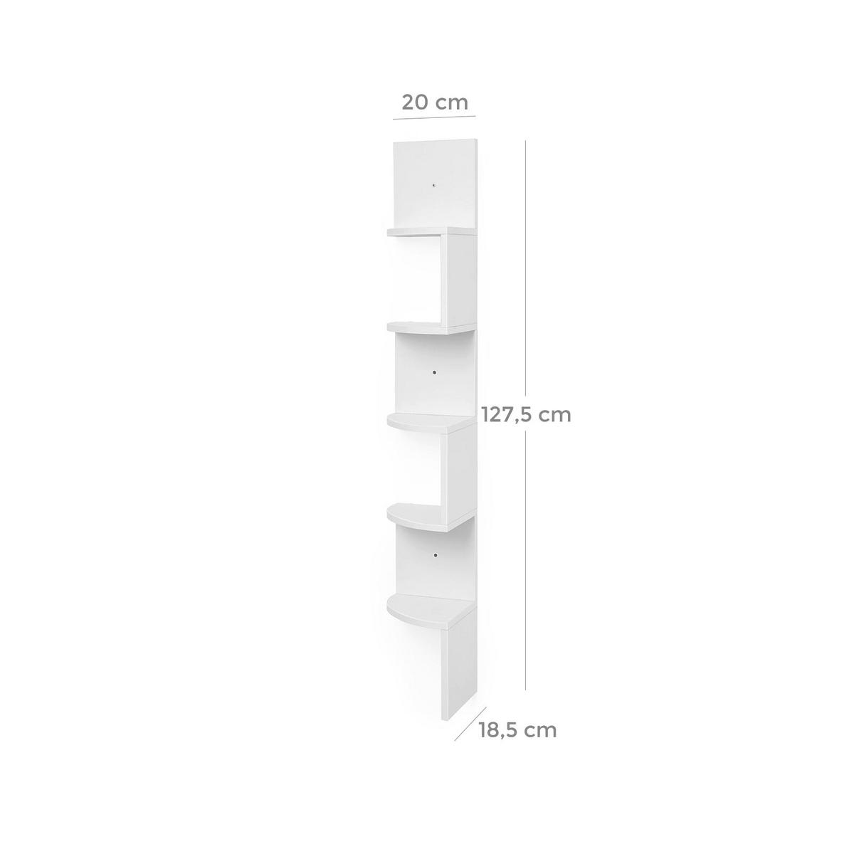 ECKREGAL - Weiß, Holzwerkstoff (127.5/20/20cm) - Hansiro