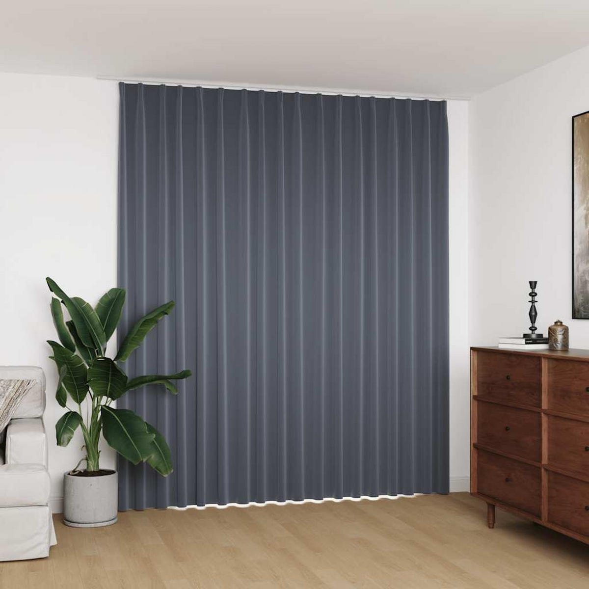 VERDUNKELUNGSVORHANG Mit Haken Grau 290/245 Cm - Grau, Textil (290/245/245cm) - vidaXL