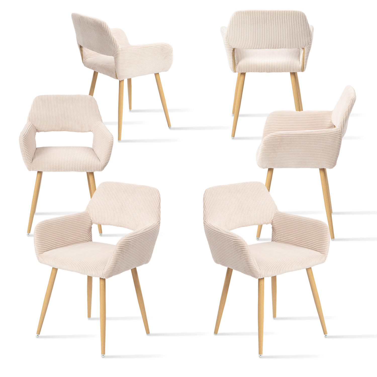 Meubles Cosy Esszimmerstühle Beige 56x78x56 cm