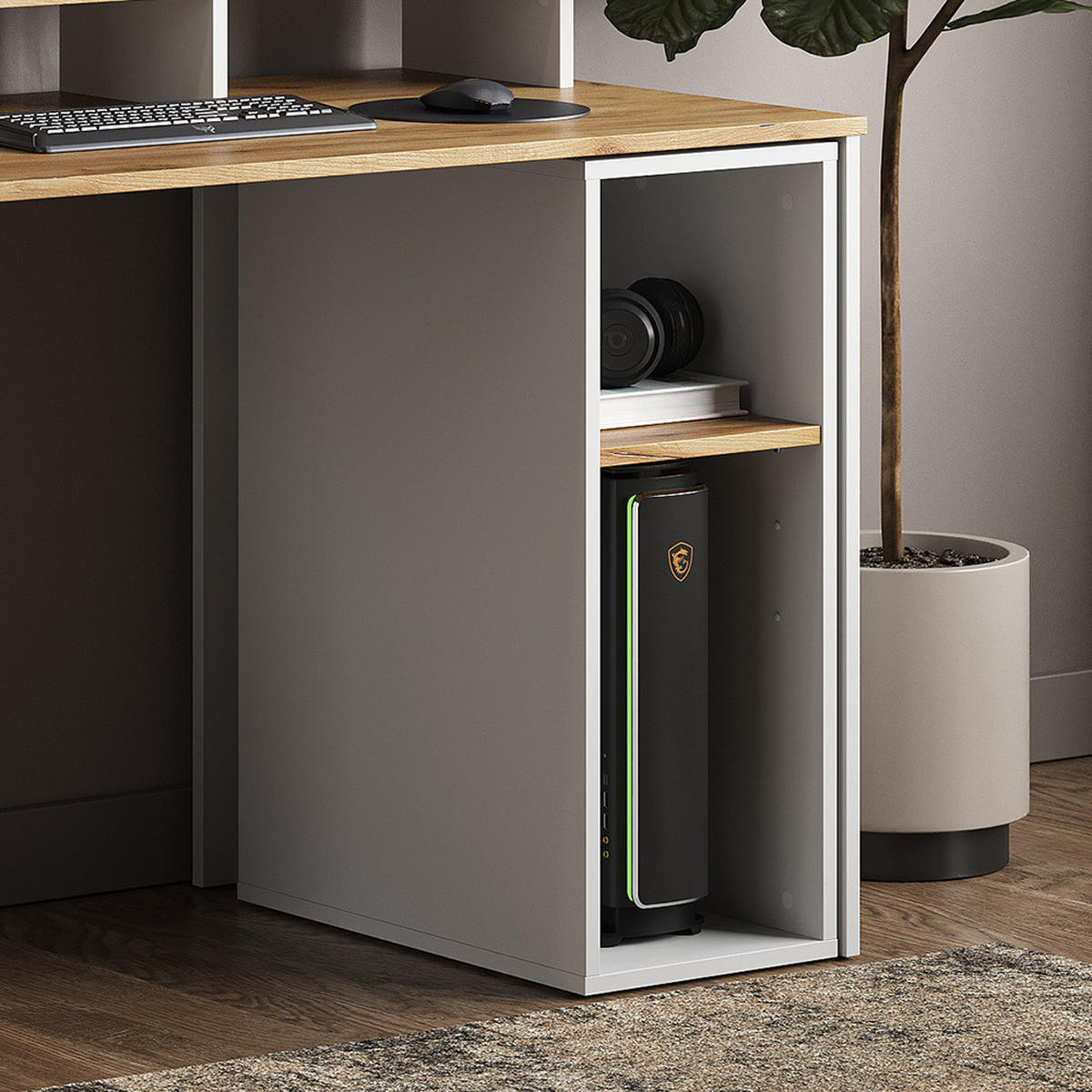 PC SKŘÍŇ Tomy Bílý/zlatý dub - bílá/medově dubová, kompozitní dřevo (50/28.5/72cm) - Vicco