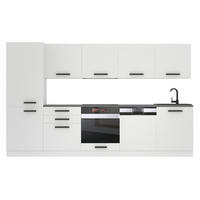 KÜCHENZEILE Rose 300 cm, mit Arbeitsplatten, Weiß matt - Weiß, Holz (300/204/60cm) - B BELINI GROUP
