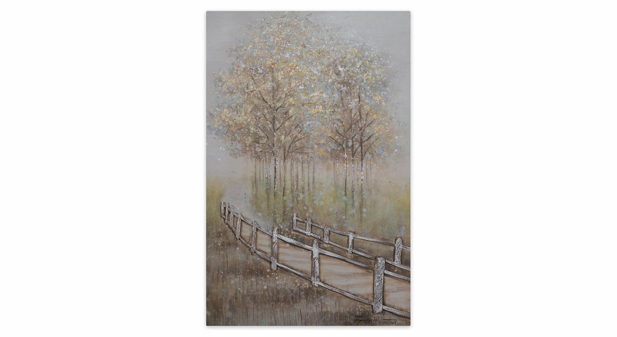 ACRYLBILD HANDGEMALT 60/90 cm - Braun, Holz/Textil (60/90cm) - KUNSTLOFT