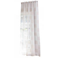 GARDINE VALENCIA HxB 245x145 cm Natur Taupe Geo - Weiß, Textil (145/245cm) - Gardinenbox