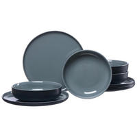 TAFELSERVICE Jasper schwarz 8-tlg. - Schwarz, Keramik (2/2/2cm) - Ritzenhoff Breker