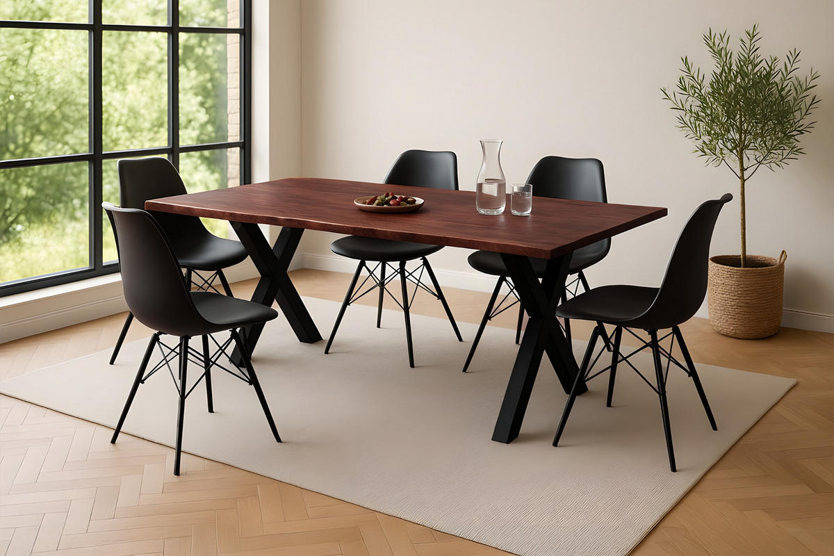 ESSTISCH ROXANA - Kastanienfarben/Beige, Holz (90/180/77cm) - SAM