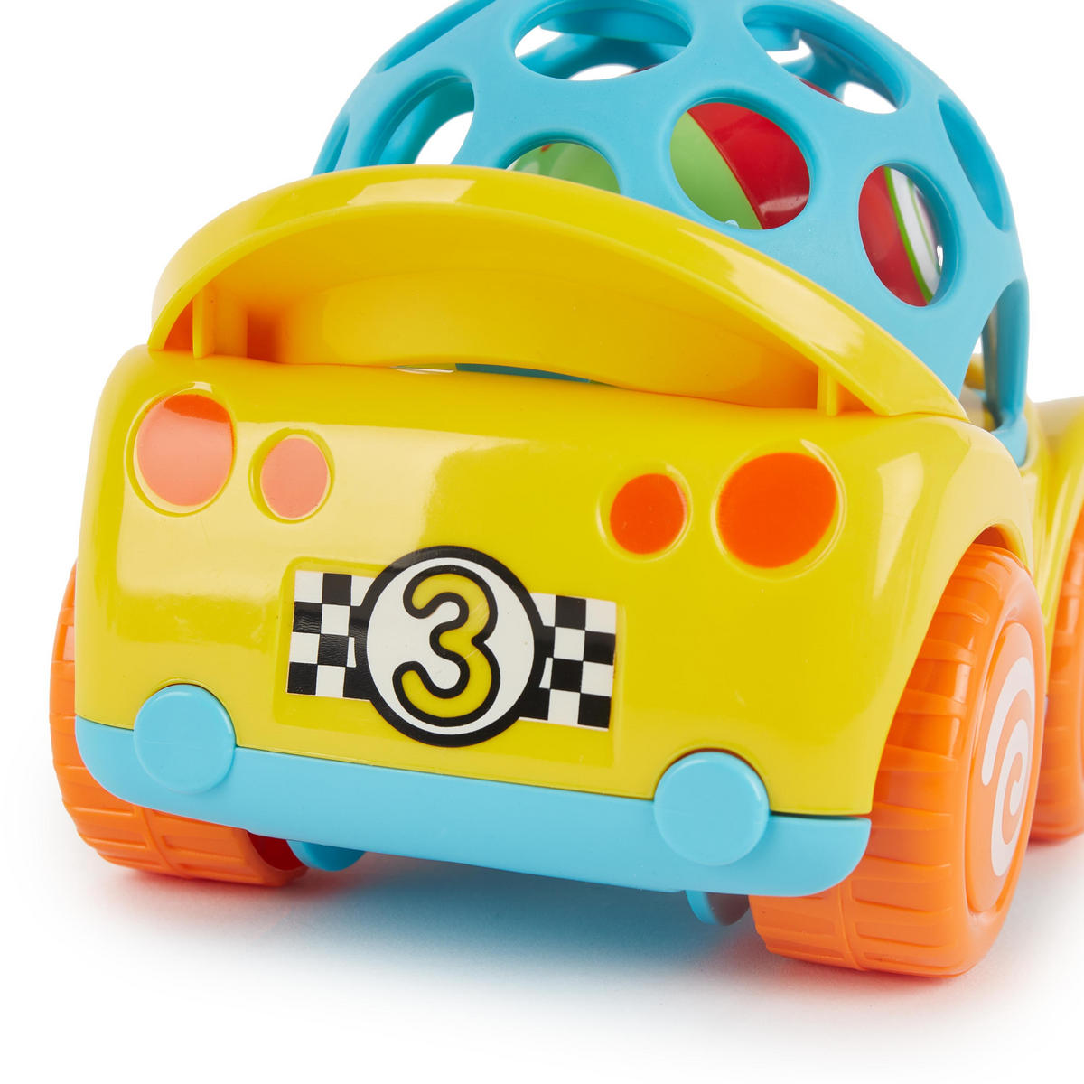 RÜCKZUG Auto mit Rassel - Gelb, Kunststoff (9/12.5cm) - Bieco Spielwaren