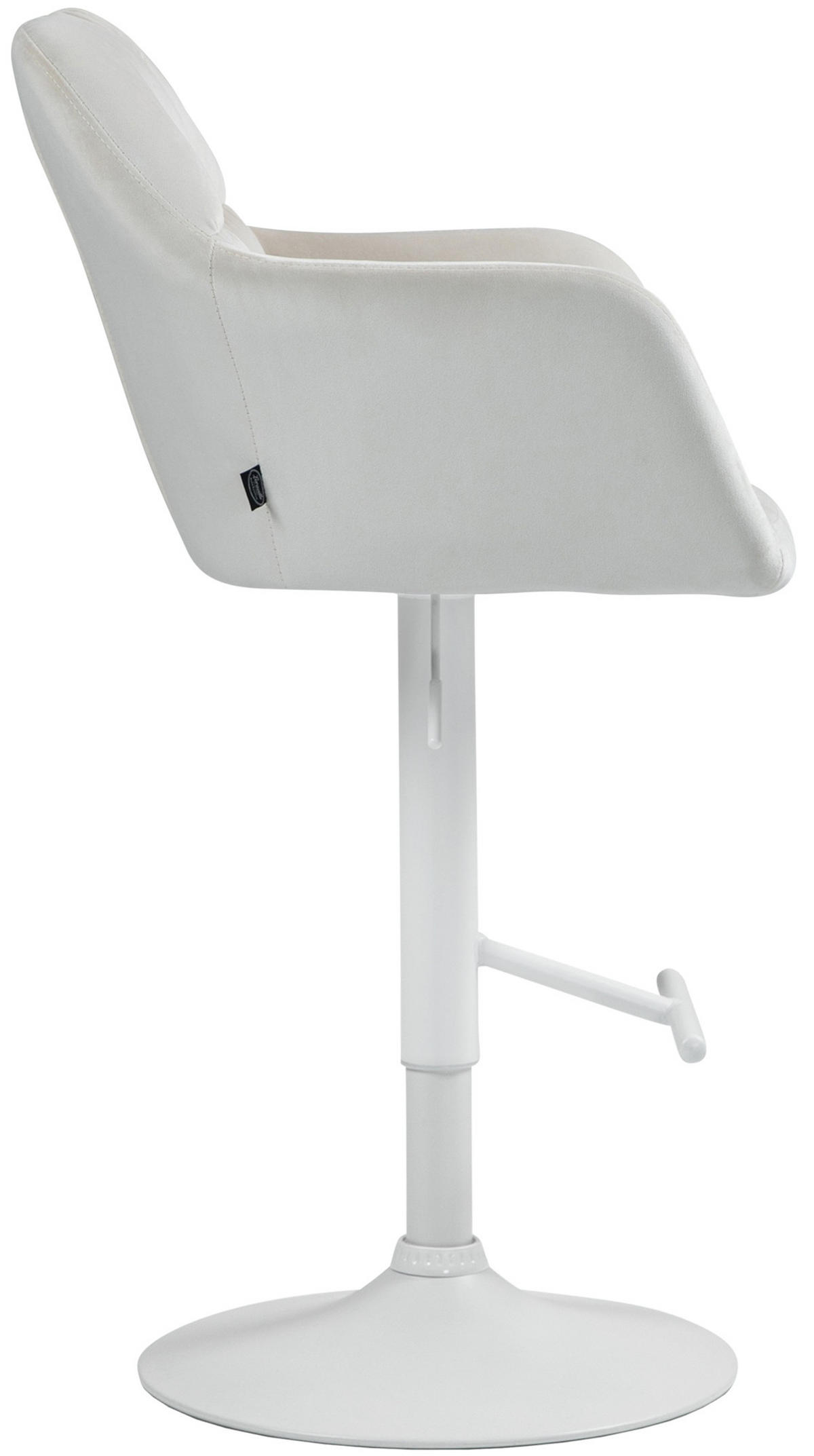 BARHOCKER Samt creme - Creme/Weiß, Textil (57/97/59cm) - CLP