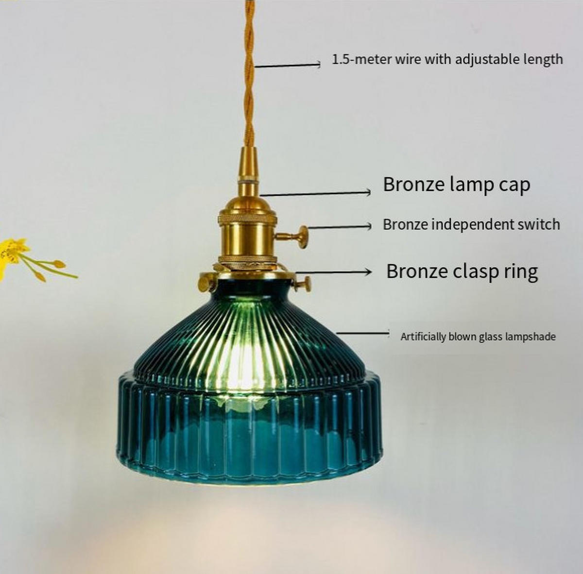 PENDELLEUCHTEN,MESSING und Glas, 220 V, 4 W, E27, 18 cm Durchmesser，Dunkelblau - Blau, Glas (18/18/20cm) - Weltevree