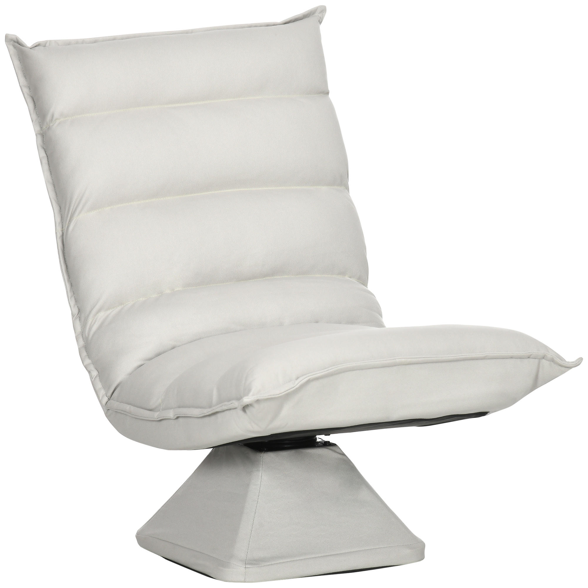 BODENSOFA Bodenstuhl mit Verstellbarer Lehne, Drehbarer Meditationsstuhl Grau - Hellgrau, Metall (70/95/62cm) - HOMCOM