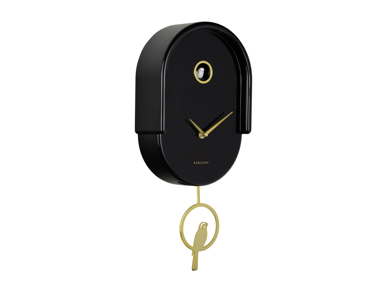 WANDUHR Tweet Schwarz 20/8.5/42 cm - Schwarz, Kunststoff (8.5/42/20cm) - Karlsson