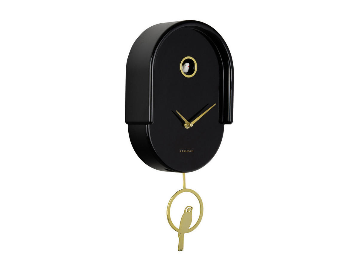 WANDUHR Tweet Schwarz 20/8.5/42 cm - Schwarz, Kunststoff (8.5/42/20cm) - Karlsson