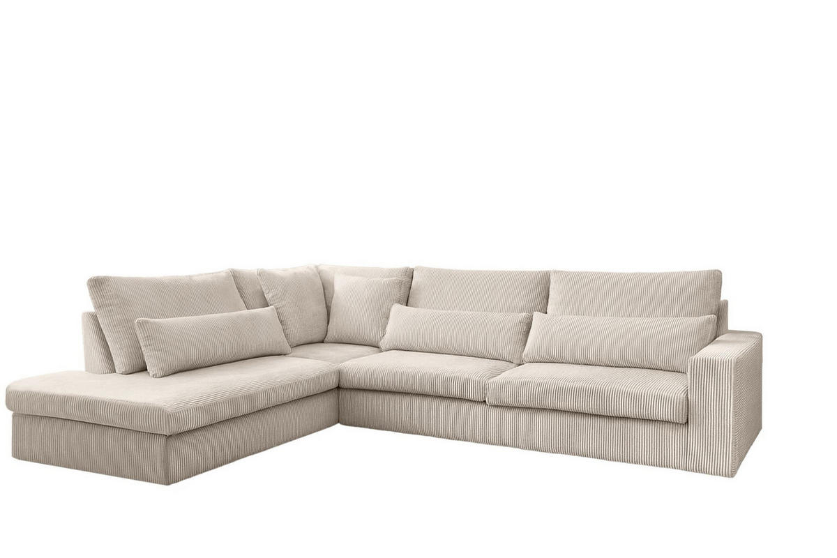 ECKSOFA L-Form SVEN Stoff Poso Beige Links - Beige, Textil (315/245cm) - Kaiser Möbel