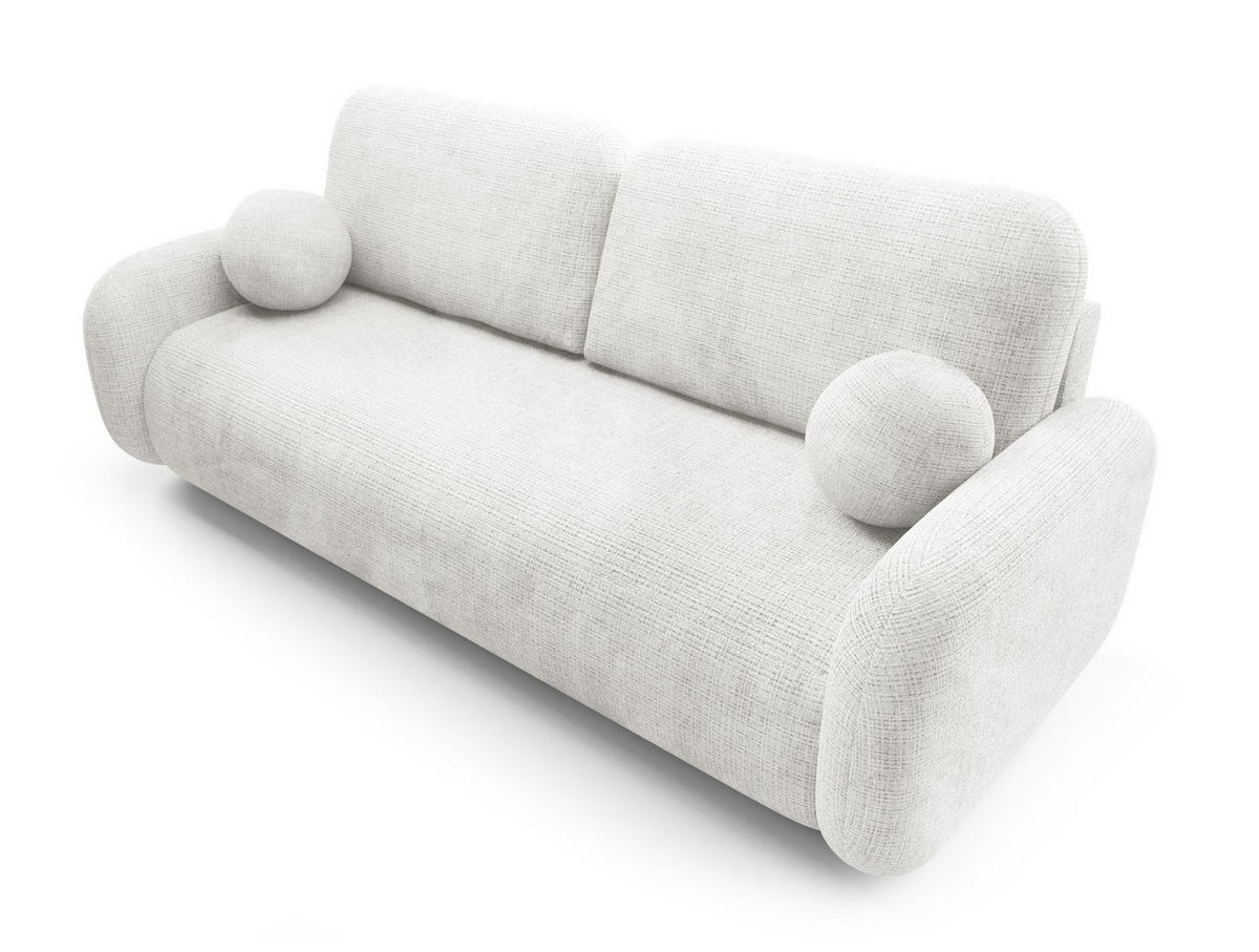 SOFA Cremona 01 LEON Mit Schlaffunktion - Weiß, Textil (220/90/92cm) - Sepro Meble