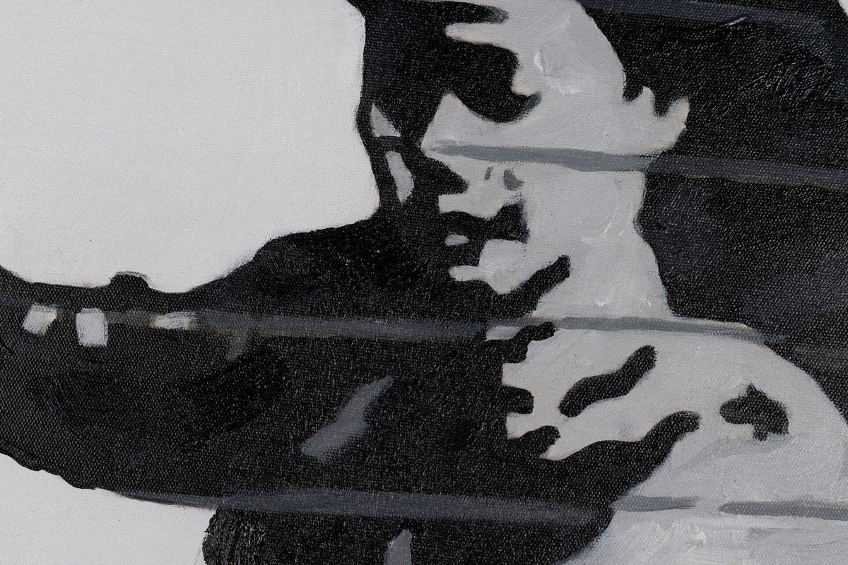 ACRYLBILD HANDGEMALT 60/90 cm - Schwarz, Holz/Textil (1.3/90cm) - KUNSTLOFT
