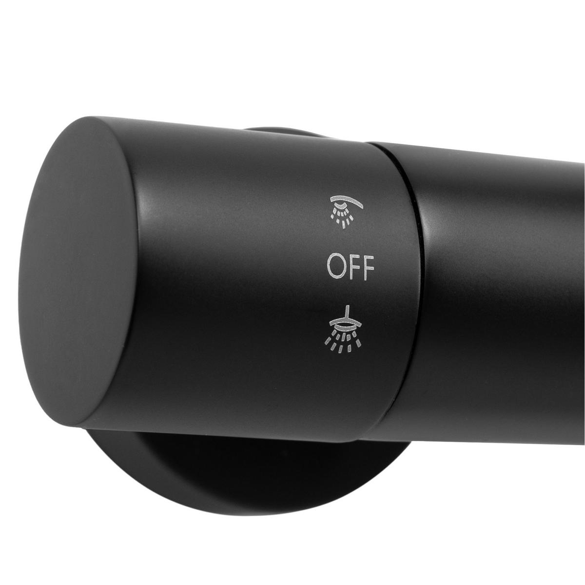 DUSCHGARNITUR Mit Thermostat Rea Vincent Black - Schwarz, Metall (27/123.5/48cm) - REA