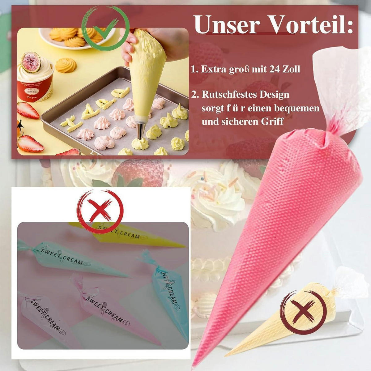 SPRITZBEUTEL 24 Zoll 100 Stück Set - Multicolor, Kunststoff (28.5/1/59.5cm)